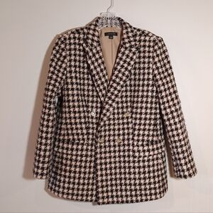 Ann Taylor Double Brested Blazer Jacker Houndstooth Size 12